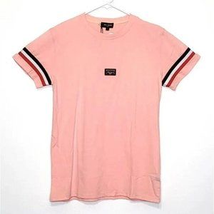 Well Known Studios Bowery 2 Pink Crew Neck Tee NEW Men's Size S Ringer T Shirt